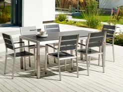 Ulkokalusteet<Beliani 6-Istuttava Ulkoruokailuryhma Alumiini Musta Vernio