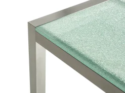 Cheap Beliani 8-Istuttava Ulkoruokailuryhma 3-Osainen Lasitaso Tekstiilituolit Valkoinen Grosseto