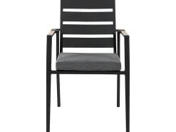 Fashion Beliani 4-Istuttava Ulkoruokailuryhma Alumiini Musta/Harmaa Olmetto/Taviano