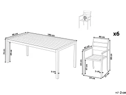 Shop Beliani 6-Istuttava Ulkoruokailuryhma Teras Musta Livo
