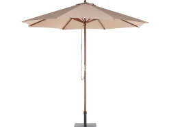 Cheap Beliani 8-Istuttava Ulkoruokailuryhma Aurinkovarjolla Akasiapuu Beige/Sininen Maui