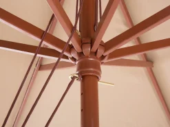 Cheap Beliani 8-Istuttava Ulkoruokailuryhma Aurinkovarjolla Akasiapuu Beige/Sininen Maui