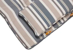 Cheap Beliani 8-Istuttava Ulkoruokailuryhma Aurinkovarjolla Akasiapuu Beige/Sininen Maui