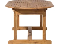 Cheap Beliani 8-Istuttava Ulkoruokailuryhma Aurinkovarjolla Akasiapuu Beige/Sininen Maui