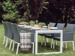 Ulkokalusteet<Beliani 6-Istuttava Ulkoruokailuryhma Alumiini Harmaa Bacoli