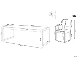 Ulkokalusteet<Beliani 6-Istuttava Ulkoruokailuryhma Alumiini Harmaa Bacoli