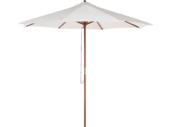 Outlet Beliani 6-Istuttava Ulkoruokailuryhma Aurinkovarjolla Vaalea Akasiapuu Maui