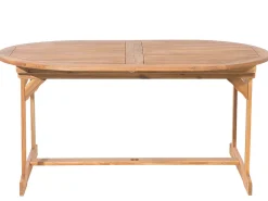 Outlet Beliani 6-Istuttava Ulkoruokailuryhma Aurinkovarjolla Vaalea Akasiapuu Maui