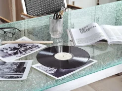 Best Sale Beliani 6-Istuttava Ulkoruokailuryhma Lasitaso Tekstiilituolit Beige Grosseto