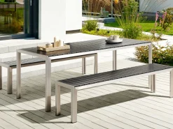 Ulkokalusteet<Beliani 6-Istuttava Ulkoruokailuryhma Alumiini Musta Nardo