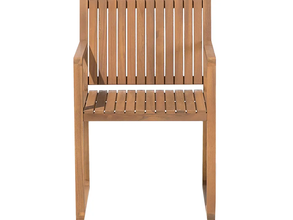 Ulkokalusteet<Beliani 8-Istuttava Ulkoruokailuryhma Akaasia Vaalea Puu/Sininen Sassari