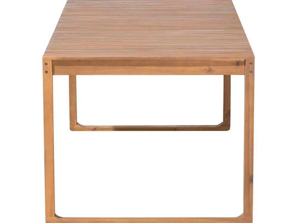 Ulkokalusteet<Beliani 8-Istuttava Ulkoruokailuryhma Akaasia Vaalea Puu/Sininen Sassari