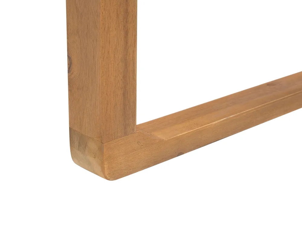 Ulkokalusteet<Beliani 8-Istuttava Ulkoruokailuryhma Akaasia Vaalea Puu/Sininen Sassari