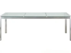 Cheap Beliani 6-Istuttava Ulkoruokailuryhma 3-Osainen Lasitaso Tekstiilituolit Musta Grosseto