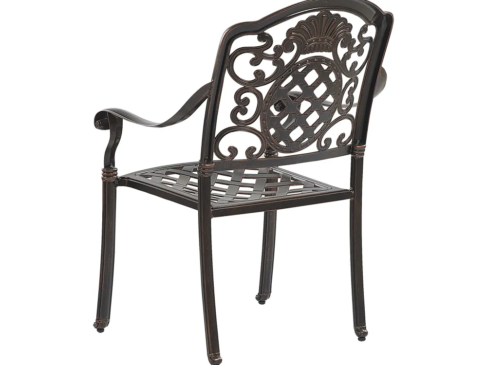 Ulkokalusteet<Beliani 4-Istuttava Ulkoruokailuryhma Aurinkovarjolla Alumiini Tummanruskea Salento