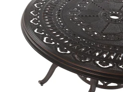 Ulkokalusteet<Beliani 4-Istuttava Ulkoruokailuryhma Aurinkovarjolla Alumiini Tummanruskea Salento