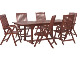 Discount Beliani 6-Istuttava Ulkoruokailuryhma Akasiapuu Sininen Toscana