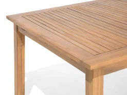 Ulkokalusteet<Beliani 8-Istuttava Ulkoruokailuryhma Ja Aurinkotuolit Akaasia Vaalea Puu Cesana