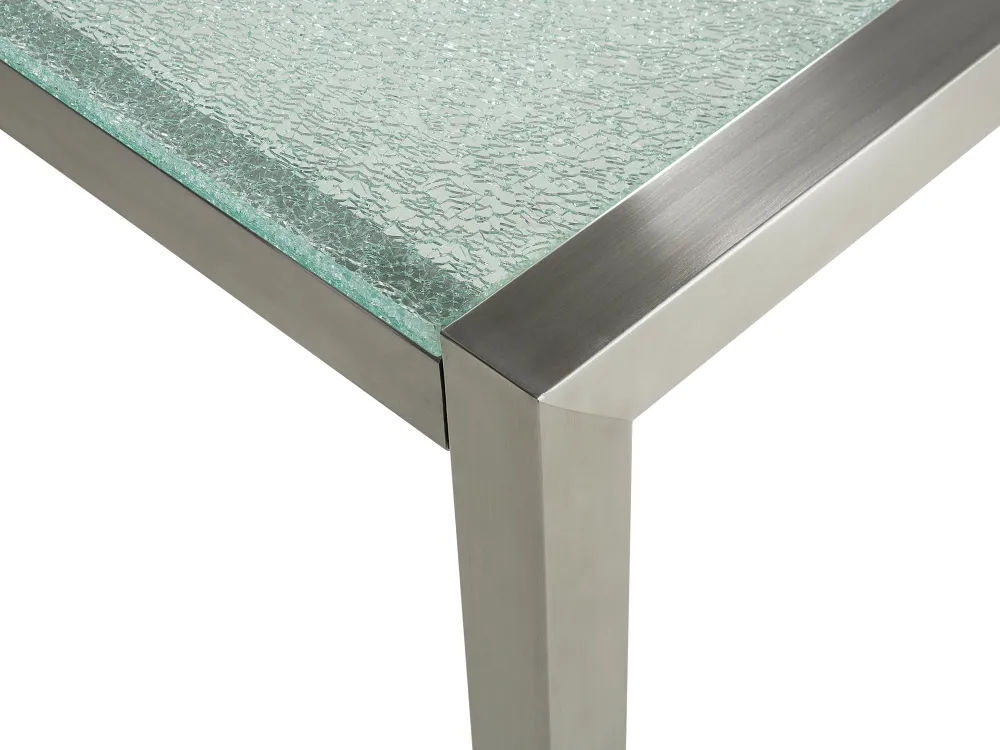 Ulkokalusteet<Beliani 6-Istuttava Ulkoruokailuryhma 3-Osainen Lasitaso Tekstiilituolit Harmaa Grosseto