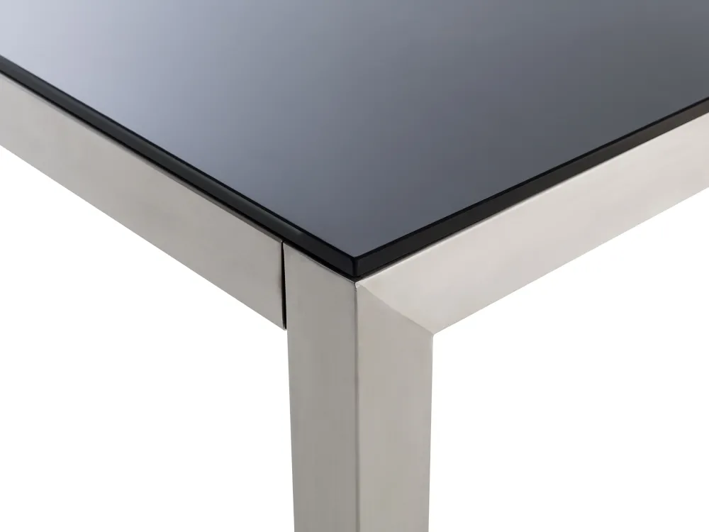 Hot Beliani 6-Istuttava Ulkoruokailuryhma Lasitaso Tekstiilituolit Musta/Harmaa Grosseto