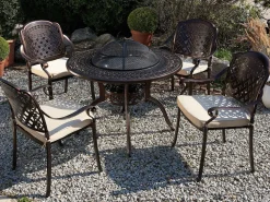 Clearance Beliani 4-Istuttava Ulkoruokailuryhma Alumiini Grilli Tummanruskea Manfria