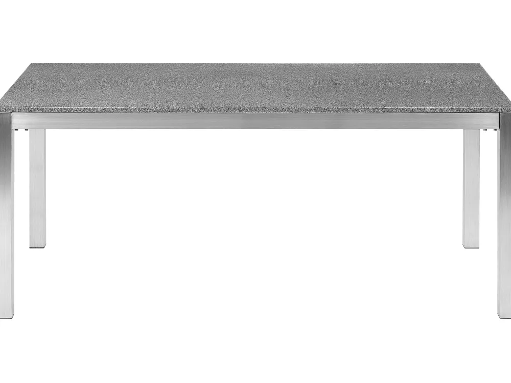 Ulkokalusteet<Beliani 6-Istuttava Ulkoruokailuryhma Graniittitaso Tekstiilituolit Harmaa/Beige Grosseto