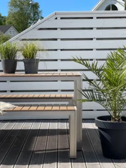 Outlet Beliani 6-Istuttava Ulkoruokailuryhma Alumiini Vaalea Puu Nardo