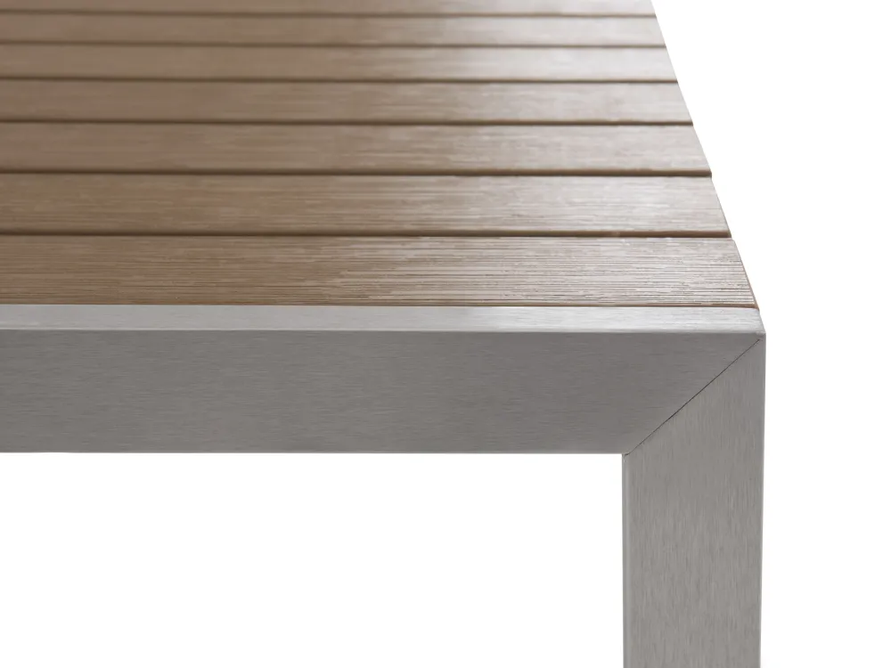 Outlet Beliani 6-Istuttava Ulkoruokailuryhma Alumiini Vaalea Puu Nardo