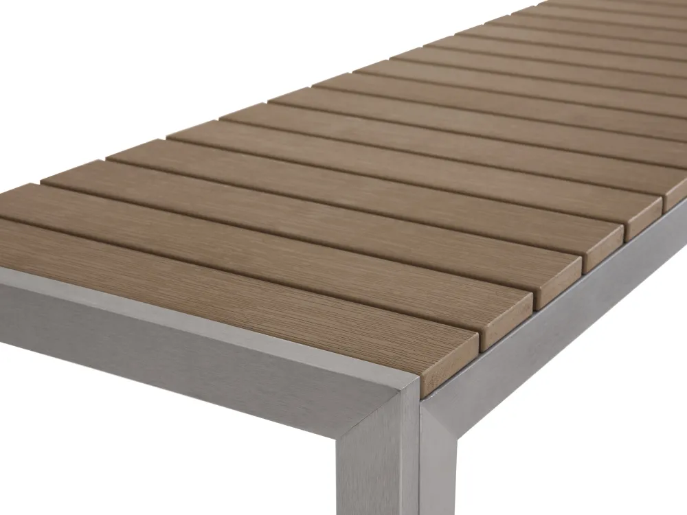 Outlet Beliani 6-Istuttava Ulkoruokailuryhma Alumiini Vaalea Puu Nardo