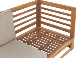 Clearance Beliani 3-Istuttava Ulkosohva Akasiapuu Ruskeanharmaa Trani