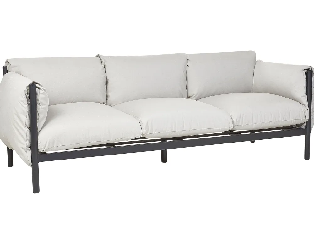 Ulkokalusteet<Beliani 3-Istuttava Ulkosohva Alumiini Vaaleanharmaa Esperia