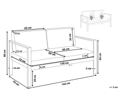 Store Beliani 2-Istuttava Ulkosohva Alumiini Tummanharmaa Salerno
