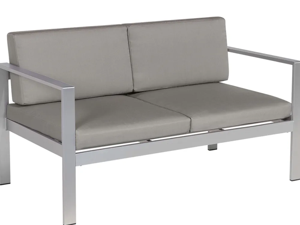 Store Beliani 2-Istuttava Ulkosohva Alumiini Tummanharmaa Salerno