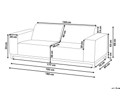 Ulkokalusteet<Beliani 3-Istuttava Ulkosohva Kangas Beige/Valkoinen Rovigo