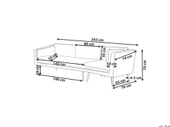 Ulkokalusteet<Beliani 3-Istuttava Ulkosohva Kangas Vasenk. Harmaa Loretello