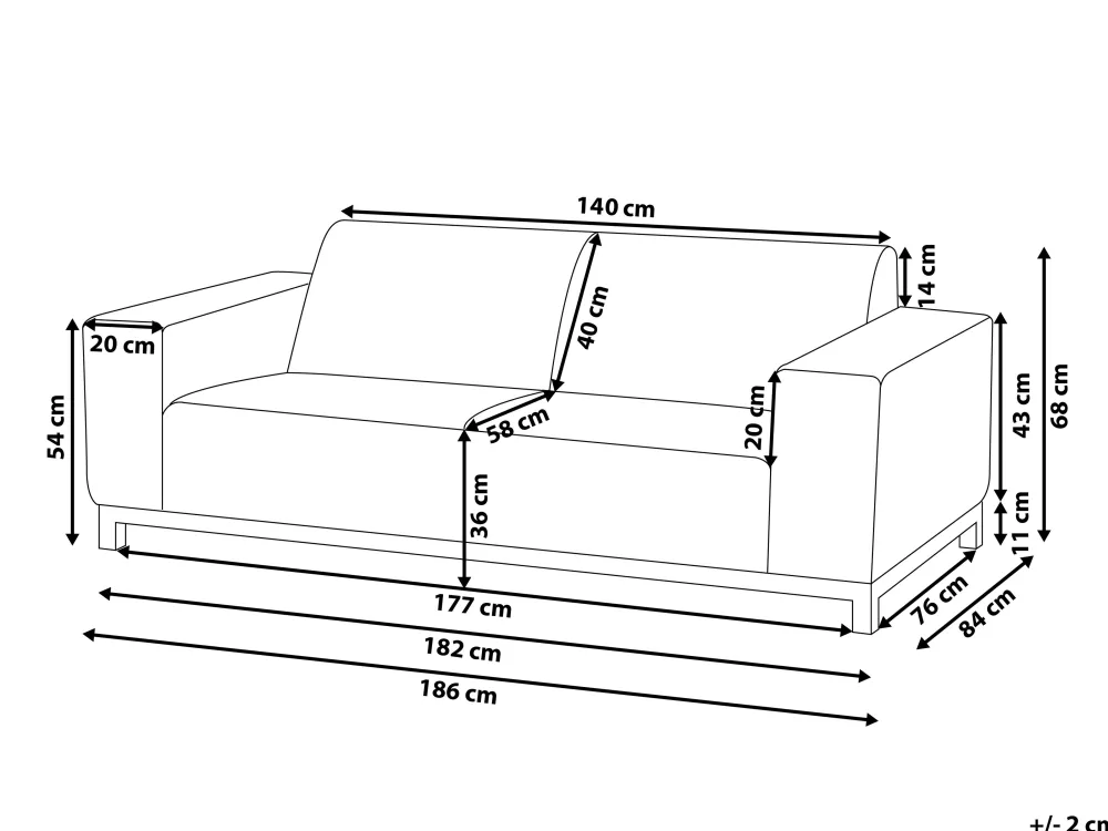 Ulkokalusteet<Beliani 3-Istuttava Ulkosohva Kangas Beige/Musta Rovigo