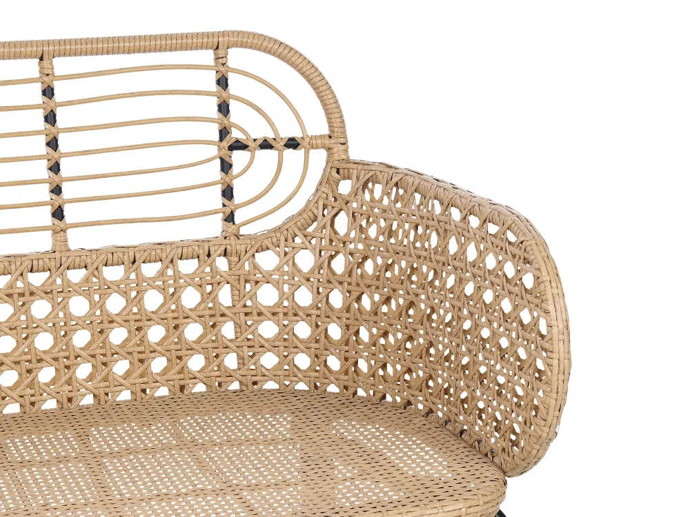 Ulkokalusteet<Beliani 2-Istuttava Ulkosohva Polyrottinki Luonnonvari Pratello