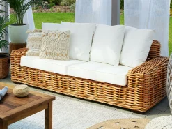 Fashion Beliani 3-Istuttava Ulkosohva Rottinkinen Ruskea Forli