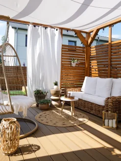 Fashion Beliani 3-Istuttava Ulkosohva Rottinkinen Ruskea Forli