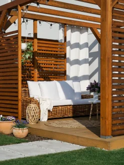 Fashion Beliani 3-Istuttava Ulkosohva Rottinkinen Ruskea Forli