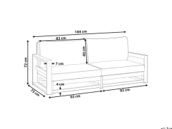 Best Beliani 2-Istuttava Ulkosohva Sertifioitu Akaasia Mahonginruskea Timor Ii