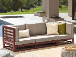 Ulkokalusteet<Beliani 3-Istuttava Ulkosohva Sertifioitu Akasiapuu Mahonginruskea Trani