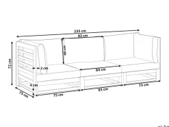 Ulkokalusteet<Beliani 3-Istuttava Ulkosohva Sertifioitu Akasiapuu Mahonginruskea Trani