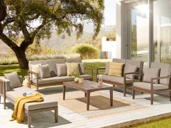 Ulkokalusteet<Beliani 7-Istuttava Ulkosohvaryhma Sertifioitu Akaasia Tumma Puu Pataja