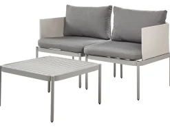 Discount Beliani 2-Istuttava Ulkosohvaryhma Alumiini Vaaleanharmaa Terracina