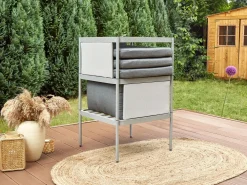 Discount Beliani 2-Istuttava Ulkosohvaryhma Alumiini Vaaleanharmaa Terracina