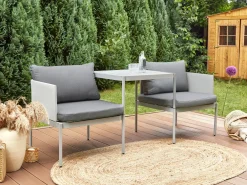 Discount Beliani 2-Istuttava Ulkosohvaryhma Alumiini Vaaleanharmaa Terracina