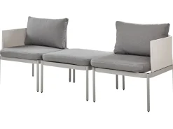 Discount Beliani 2-Istuttava Ulkosohvaryhma Alumiini Vaaleanharmaa Terracina