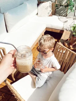 Ulkokalusteet<Beliani 4-Istuttava Ulkosohvaryhma Akasiapuu Vasenk. Valkoinen Cremona