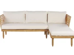 Ulkokalusteet<Beliani 4-Istuttava Ulkosohvaryhma Akasiapuu Vasenk. Valkoinen Cremona